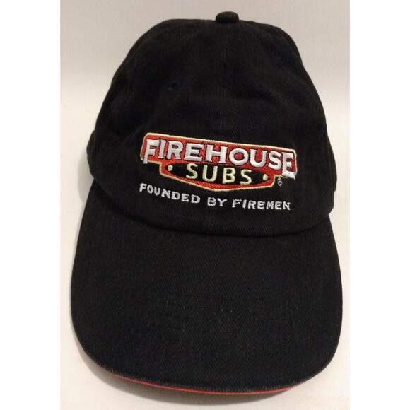 Firehouse Subs Uniform Hat Cap Lot Of 2 Strapback Work Sun Visor Black Fireman - Picture 2 of 16